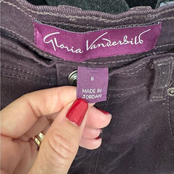 Gloria Vanderbilt Women Jeans Size 8S Burgundy Maroon Purple Slimming Stretch - Picture 3 of 8